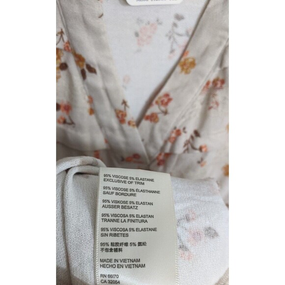 Free People Dress Good Days Floral Long Bell Sleeve Mini In Cream XS - Picture 10 of 13